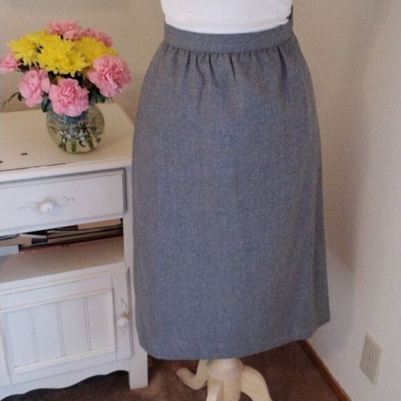 Vintage Cassidy Gray Wool Skirt - Picture 1 of 8